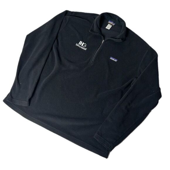 Patagonia Synchilla Micro D Sweater Mens XL Black 1/4 Zip Fleece Pullover 26267